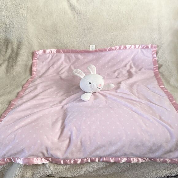 Cloud Island Pink Bunny Rabbit Lovey Security Blanket Satin Trim Large 29” Baby - Picture 3 of 9